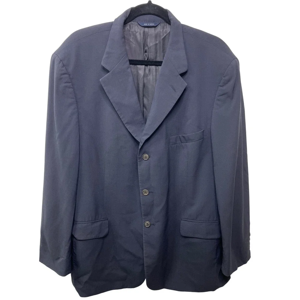 Brooks Brothers Dark Navy Blue‎ Wool Blazer Suit Jacket Mens 44S Office Formal